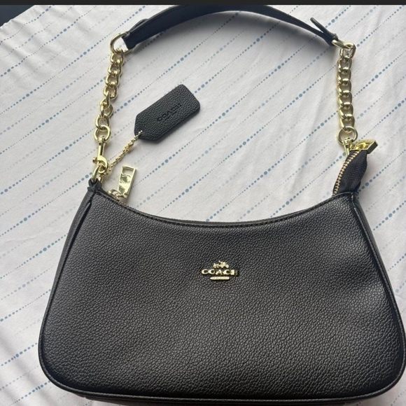 Coach Black Leather Shoulder Bag - Picture 2 of 3
